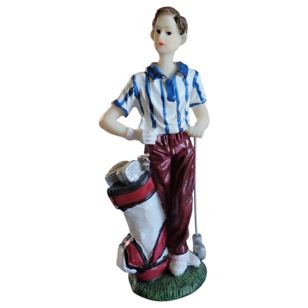 1 Golfer Figurine Statue Posing Clubs Bag K' Collections Cake Topper Collector's
